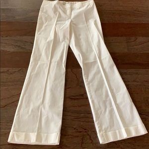 Trina Turk white cuffed trousers - size 4 - EUC - free shipping!